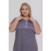 Туника женская из кулирки с коротким рукавом серая Горох