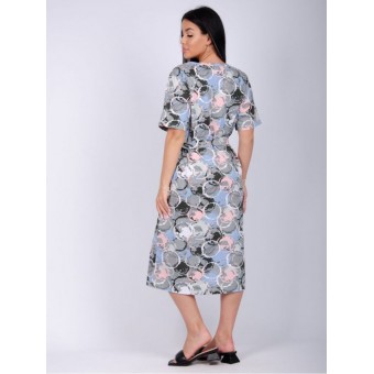 Платье  женское       из кулирки     с коротким рукавом  серое