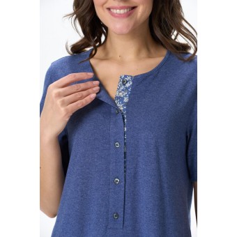 Платье  женское       трикотажное     с коротким рукавом  синее  однотонное