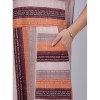 Платье женское из кулирки с коротким рукавом коричневое Полоска