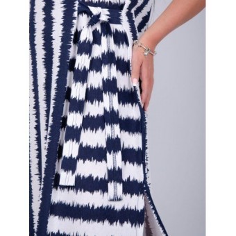 Сарафан         из кулирки     без рукавов  Синий  Полоска