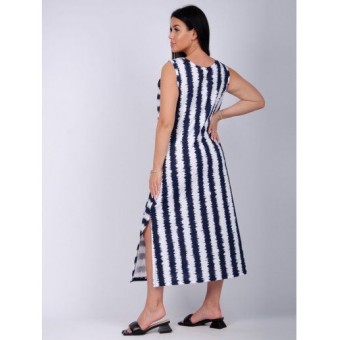 Сарафан         из кулирки     без рукавов  Синий  Полоска