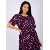 Платье женское из кулирки с коротким рукавом бордовое
