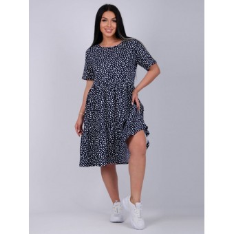 Платье  женское       из кулирки     с коротким рукавом  черное     