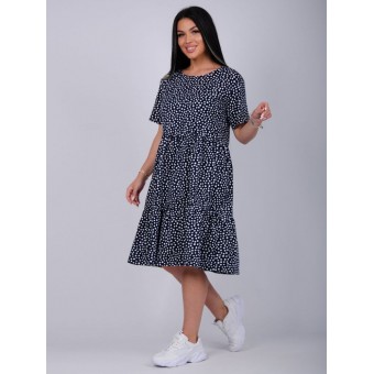 Платье  женское       из кулирки     с коротким рукавом  черное     