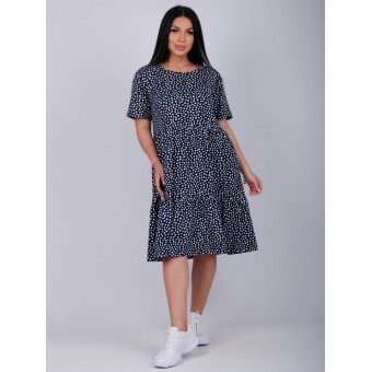 Платье  женское       из кулирки     с коротким рукавом  черное     