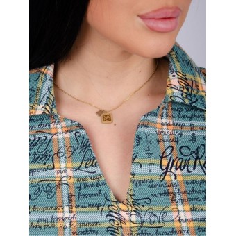 Туника  женская       из кулирки     с коротким рукавом  зеленая     