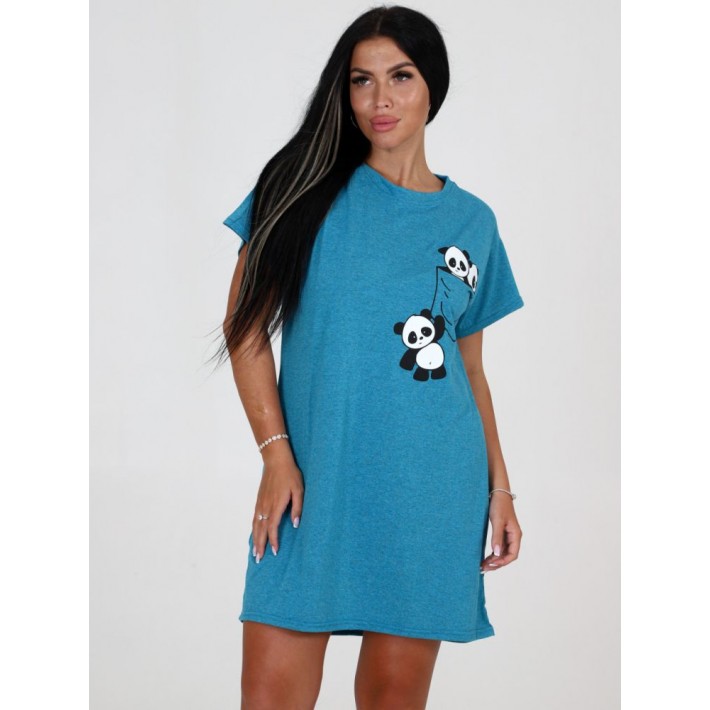 Туника женская из кулирки с коротким рукавом Животные