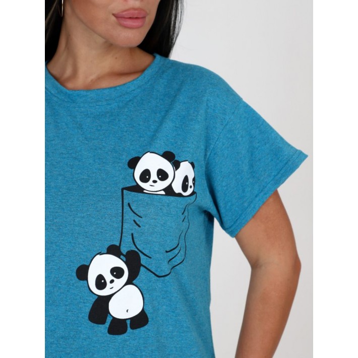 Туника женская из кулирки с коротким рукавом Животные