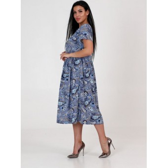 Платье  женское       из кулирки     с коротким рукавом  серое