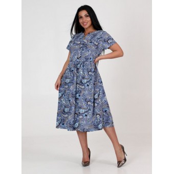 Платье  женское       из кулирки     с коротким рукавом  серое