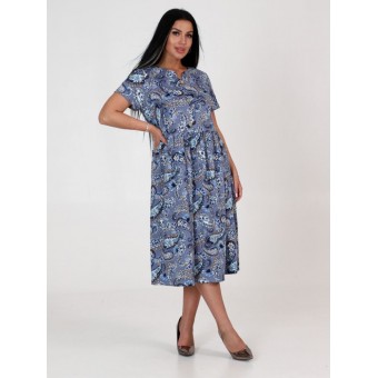 Платье  женское       из кулирки     с коротким рукавом  серое