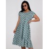 Платье женское из кулирки с коротким рукавом зеленое