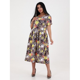 Платье  женское       из кулирки     с коротким рукавом       