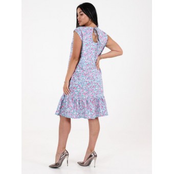 Платье  женское       из кулирки     без рукавов  голубое