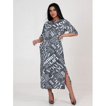 Платье  женское       из кулирки     с рукавом 1/2  серое