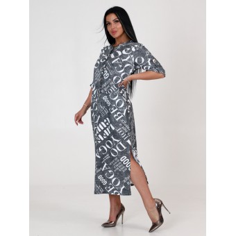 Платье  женское       из кулирки     с рукавом 1/2  серое