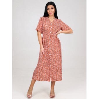 Платье  женское       Штапель     с коротким рукавом