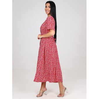 Платье  женское       Штапель     с коротким рукавом