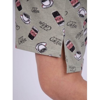 Туника  женская       из кулирки     с коротким рукавом  бежевая