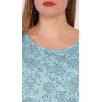 Туника  женская       из кулирки     с коротким рукавом  зеленая     