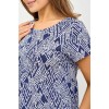 Платье женское из кулирки с коротким рукавом синее