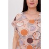 Туника женская из кулирки с коротким рукавом оранжевая Круги