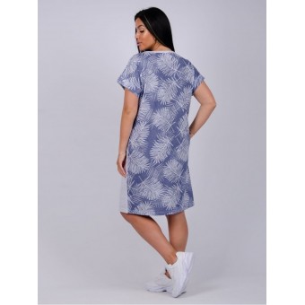 Туника  женская       из кулирки     с коротким рукавом  серая