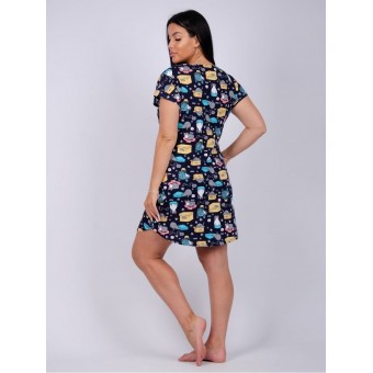 Туника  женская       из кулирки     с коротким рукавом    Животные   