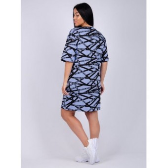 Туника  женская       из кулирки     с рукавом 1/2  синяя  Полоска   