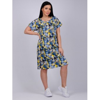 Платье  женское       из кулирки     с коротким рукавом       