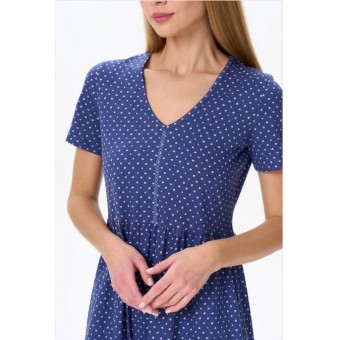 Платье  женское       трикотажное     с коротким рукавом  синее