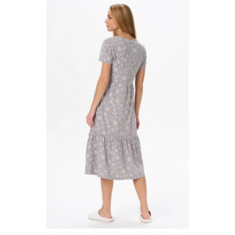 Платье  женское       трикотажное     с коротким рукавом  серое