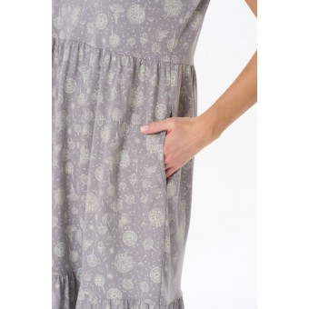 Платье  женское       трикотажное     с коротким рукавом  серое