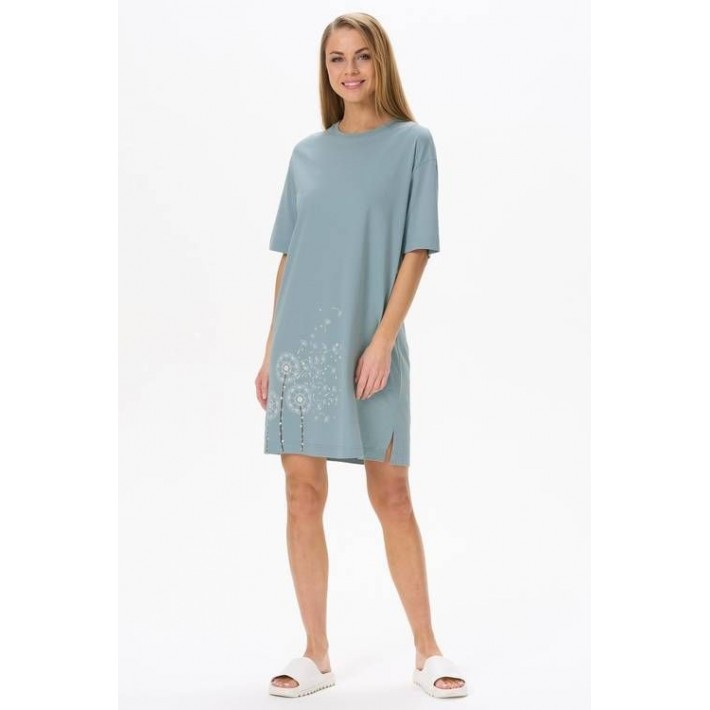 Платье женское из вискозы с рукавом 1/2 зеленое Рисунок