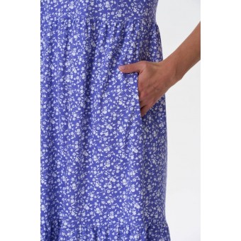 Платье  женское       трикотажное     с коротким рукавом  синее