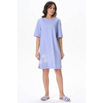 Платье  женское       трикотажное     с рукавом 1/2  голубое  Рисунок