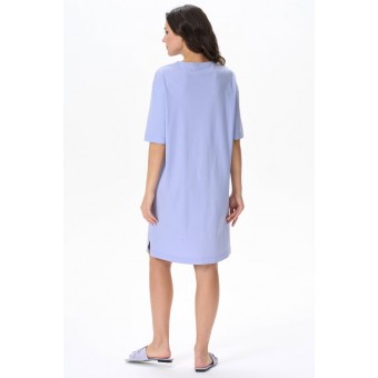 Платье  женское       трикотажное     с рукавом 1/2  голубое  Рисунок