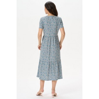 Платье  женское       трикотажное     с коротким рукавом  зеленое