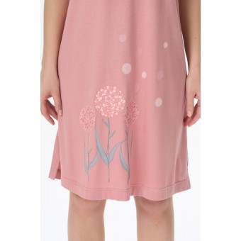 Платье  женское       из вискозы     с рукавом 1/2  розовое  Рисунок