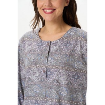 Платье  женское       трикотажное     с длинным рукавом  серое  Орнамент