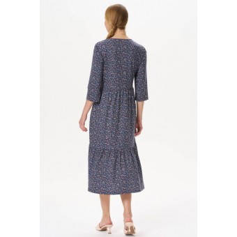 Платье  женское       трикотажное     с рукавом 1/2  синее     