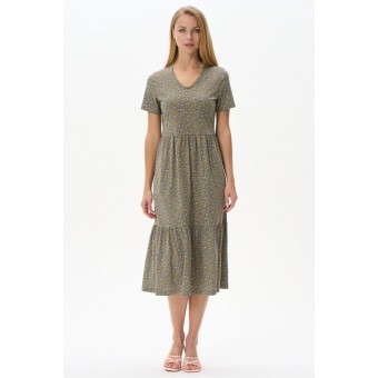 Платье  женское       трикотажное     с коротким рукавом  серое