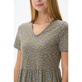 Платье  женское       трикотажное     с коротким рукавом  серое