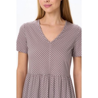 Платье  женское       трикотажное     с коротким рукавом  бежевое     