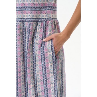 Платье  женское       трикотажное     с коротким рукавом  розовое  Полоска   