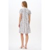 Платье женское трикотажное с коротким рукавом белое Цветы