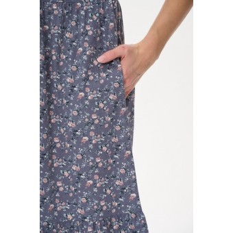 Платье  женское       трикотажное     с коротким рукавом  серое  Цветы