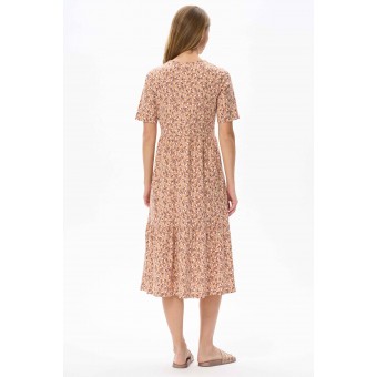 Платье  женское       трикотажное     с коротким рукавом  бежевое  Прованс   