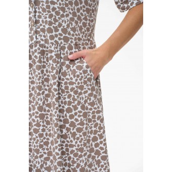 Платье  женское       трикотажное     с рукавом 1/2  бежевое     